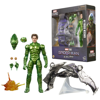 Figura de ação Green Goblin com acessórios e embalagem
