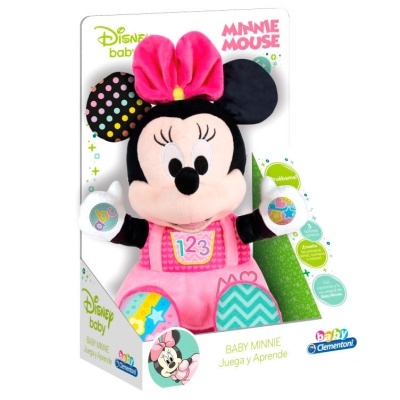 Boneca de pelúcia Minnie Mouse Disney Baby com vestido rosa na embalagem branca