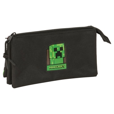 Necessaire preta com estampa Minecraft Creeper