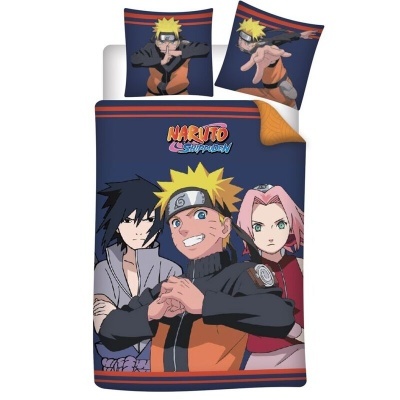 Roupa de cama de Naruto com personagens e texto NARUTO SHIPPUDEN
