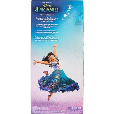 Embalagem do filme Disney Encanto com personagem Mirabel Madrigal a dançar