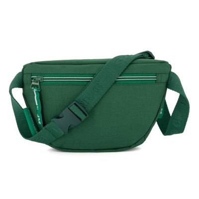 Pochete verde com fecho de correr e cinta ajustável