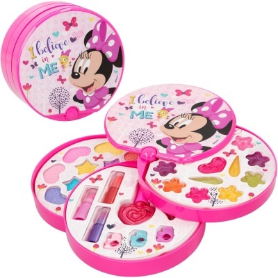 Estojo de maquilhagem infantil rosa com imagem da Minnie