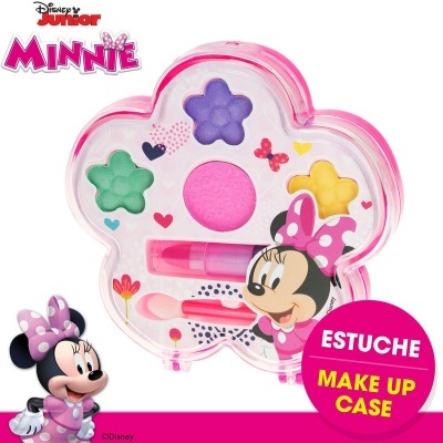 Estojo de maquilhagem em forma de flor com sombras e batom decorado com Minnie Mouse