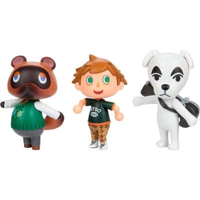 Figuras de personagens do Animal Crossing em plástico colorido