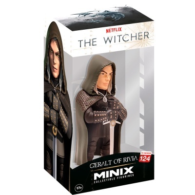 Figura Geralt de Rívia da série The Witcher em embalagem