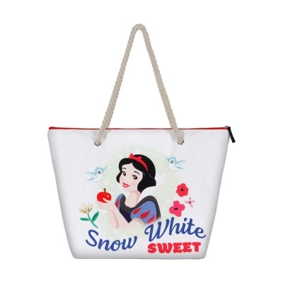 Saco branco com estampa da Branca de Neve e texto Snow White SWEET