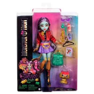Boneca Monster High Jinafire Long com acessórios em embalagem de plástico transparente