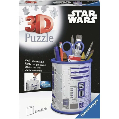 Caixa de puzzle 3D Star Wars Ravensburger para montar porta-lápis R2-D2