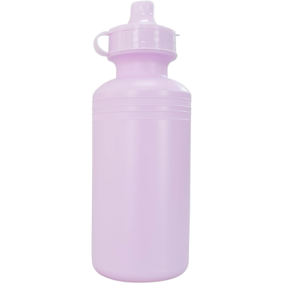 Garrafa desportiva lilás com tampa de rosca e bico