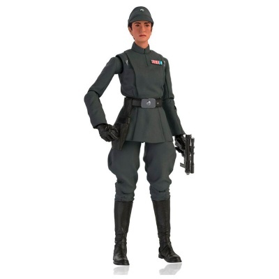 Boneco de ação de oficial imperial de Star Wars com uniforme cinza e botas pretas
