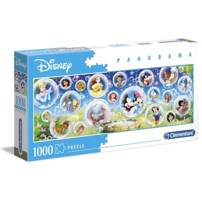 Caixa de quebra-cabeças Disney de 1000 peças com personagens em estilo Panorama