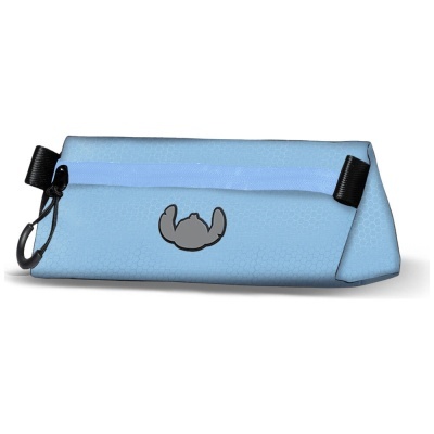 Bolsa azul clara com fecho e mosquetão preto
