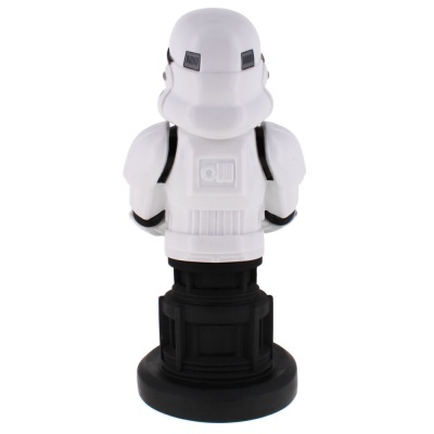 Estátua de soldado Stormtrooper branco e preto com base preta