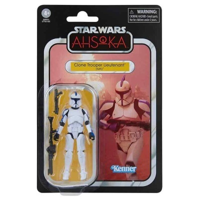 Figura de ação Clone Trooper Lieutenant Star Wars Ahsoka em embalagem