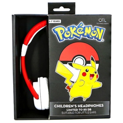 Auriculares para crianças Pokémon com embalagem preta e imagem do Pikachu