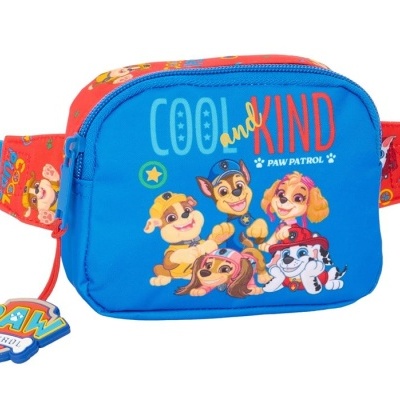 Carteira tipo pochete azul com personagens e texto Paw Patrol