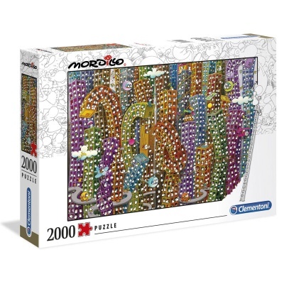 Embala de puzzle Clementoni 2000 peças com imagem de cidade colorida surreal