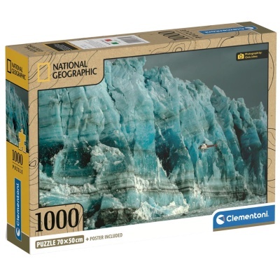 Caixa de puzzle National Geographic com imagem de iceberg azul
