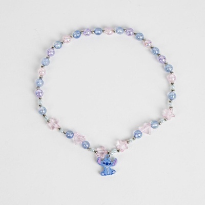 Colar com contas coloridas e pendente Stitch