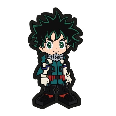 Figura cartoon Midoriya Izuku My Hero Academia com roupa azul e verde