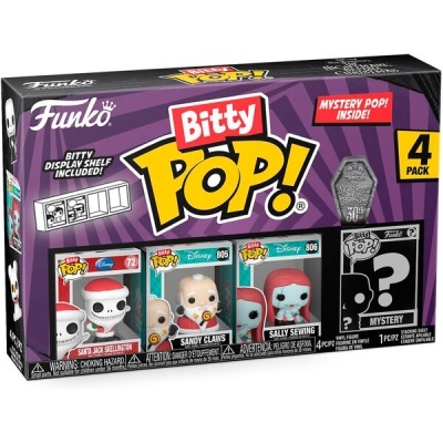 Embalagem Funko Bitty Pop 4 Pack com figuras miniatura Disney e caixa misteriosa