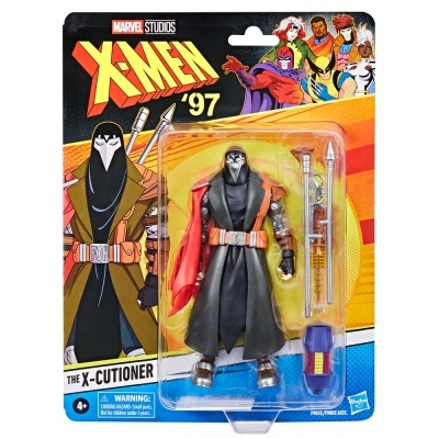 Figura de ação The X-CUTIONER de X-MEN '97 em embalagem com faca e espada.