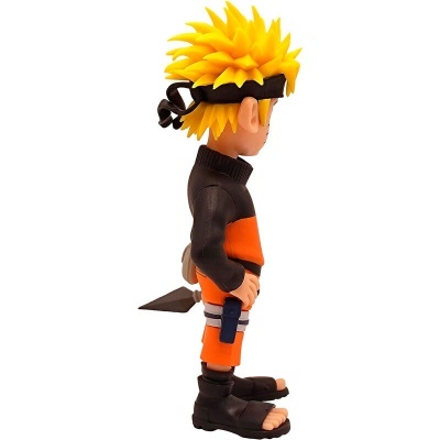 Figura de ação Naruto com roupa laranja e preta e bandana preta