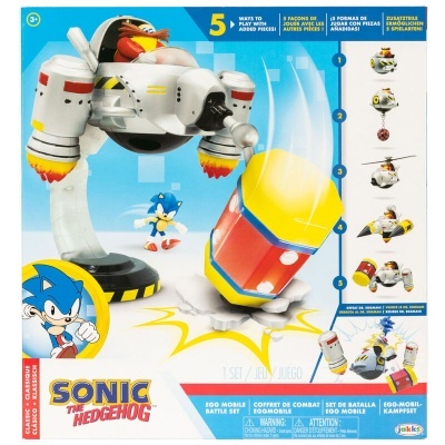Conjunto de brinquedo Sonic The Hedgehog com veículo robótico e figura do personagem