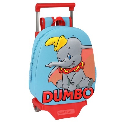 Mochila com estampa do Dumbo e rodas vermelhas