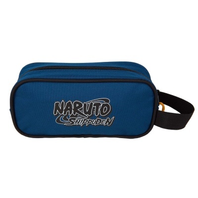 Estojo escolar azul com logo Naruto Shippuden