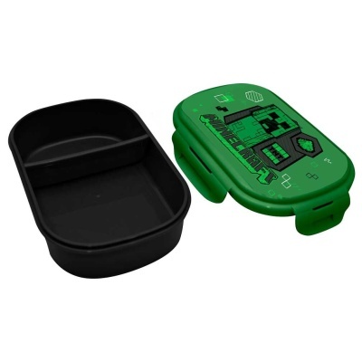 Marmita de plástico preta com tampa verde do tema Minecraft