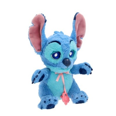 Peluche azul e turquesa de personagem animada com orelhas cor-de-rosa