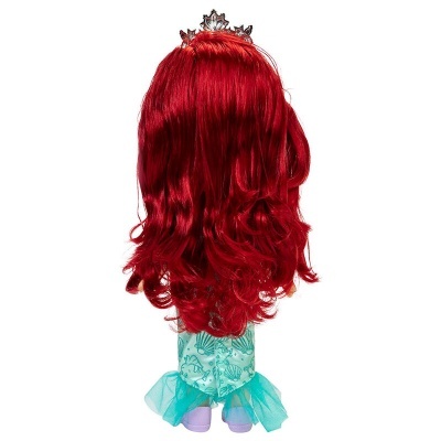 Boneca da Disney com cabelo vermelho longo e vestido azul