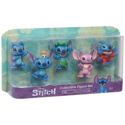 Conjunto de 5 figuras colecionáveis Disney Stitch em embalagem transparente