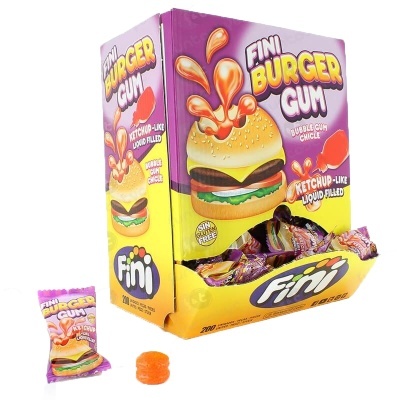 Embalagem e goma de mascar Fini Burger Gum