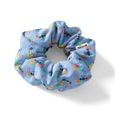 Elástico de cabelo azul claro com padrão de Stitch