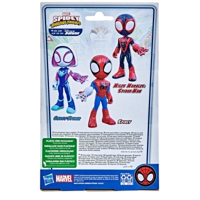 Embalagem de brinquedo com figuras Spider-Man e amigos