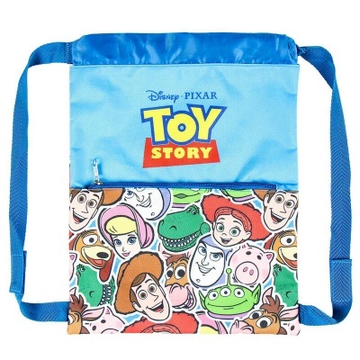 Mochila de cordão azul claro com estampado Toy Story e alças azuis