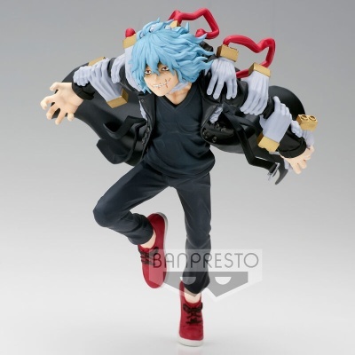 Figura de ação Banpresto com personagem de cabelo azul e braços mecânicos