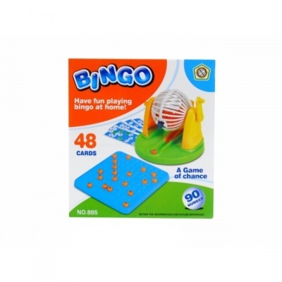 Jogo de Bingo com bola numerada e cartelas em embalagem colorida