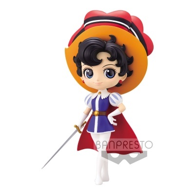 Figura colecionável Banpresto com chapéu vermelho, capa e espada