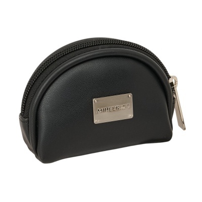 Bolsa pequena preta com placa metálica Minecraft.