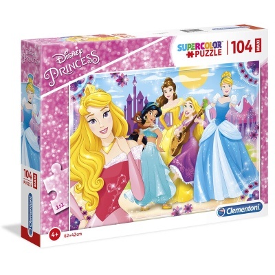 Caixa de quebra-cabeças Disney Princess com 104 peças da Clementoni
