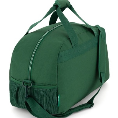 Mala de desporto verde com alça e bolso em rede