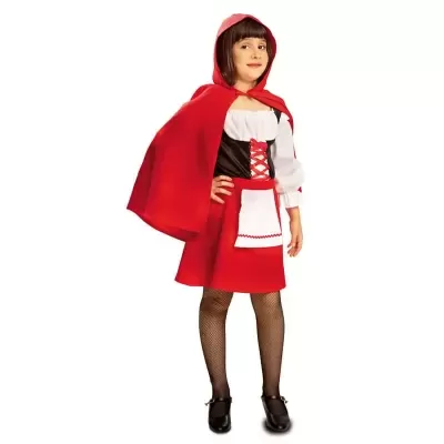 Fantasia infantil Capuchinho Vermelho com capa vermelha e avental branco