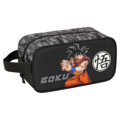 Estojo com imagem de Goku e padrão camuflado cinzento e preto