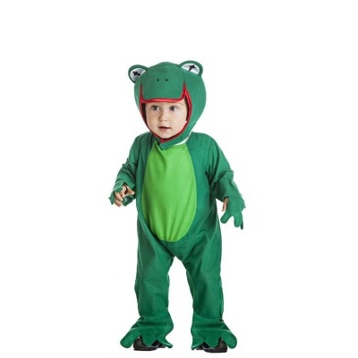 Fato de criança disfarce de sapo verde com capuz e patas