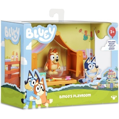 Brinquedo Bluey Bingo's Playroom com figuras de cães e casinha