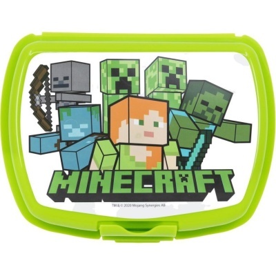Estojo escolar verde com decoração Minecraft